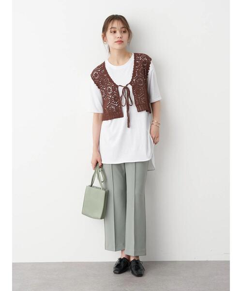 earth music&ecology（アースミュージックアンドエコロジー）の「クロシェニットベスト ＊（ベスト・レディース・ブラウン/ホワイト系その他2・FREE）」の16枚目の写真