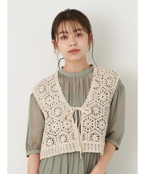 earth music&ecology（アースミュージックアンドエコロジー）の「クロシェニットベスト ＊（ベスト・レディース・ブラウン/ホワイト系その他2・FREE）」の21枚目の写真