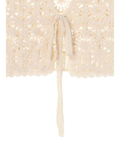 earth music&ecology（アースミュージックアンドエコロジー）の「クロシェニットベスト ＊（ベスト・レディース・ブラウン/ホワイト系その他2・FREE）」の11枚目の写真