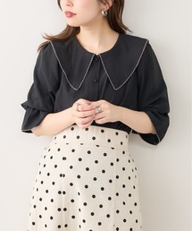 natural couture（ナチュラルクチュール）の「【WEB限定】配色ピコ刺繍セーラーカラーブラウス（シャツ/ブラウス）」