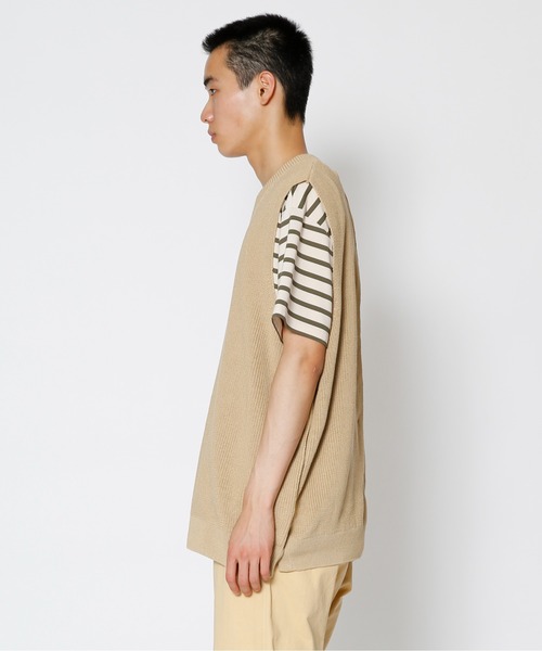 UNDECORATED(アンデコレイテッド)の「UNDECORATED アンデコレイテッド / CODE YARN KNIT VEST コードヤーン オーバーサイズ Vネック ニットベスト / UDS22802(ベスト・メンズ・ベージュ/ブラック・FREE)」の13枚目の写真