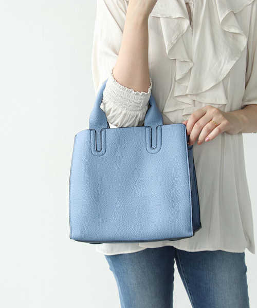 Cepica（セピカ）の「バイカラーフレームかっちりミニトート（トートバッグ・レディース・パープル/グリーン/ゴールド/シルバー/ブルー/グレイッシュベージュ・FREE）」の4枚目の写真