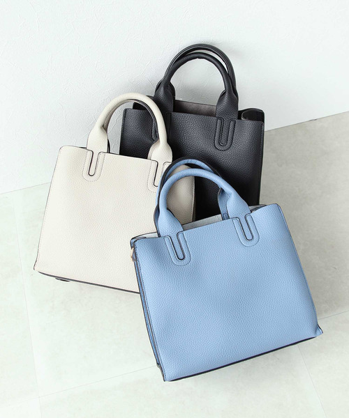 Cepica（セピカ）の「バイカラーフレームかっちりミニトート（トートバッグ・レディース・パープル/グリーン/ゴールド/シルバー/ブルー/グレイッシュベージュ・FREE）」の17枚目の写真