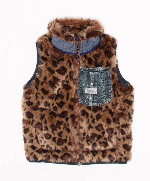 DENIM DUNGAREE(デニムダンガリー)の「ヒョウ柄ボア ベスト(その他アウター・キッズ・ベージュ・100/110/120)」の4枚目の写真