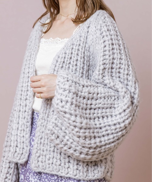 flower（フラワー）の「ウォーミーカーディガン（カーディガン/ボレロ・レディース・ホワイト/グレー・FREE）」の4枚目の写真