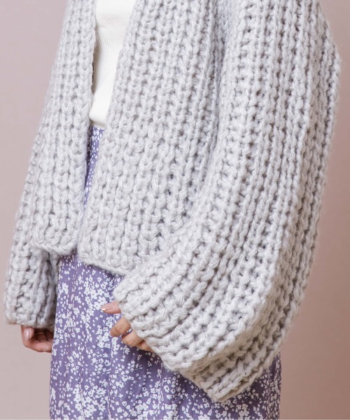 flower（フラワー）の「ウォーミーカーディガン（カーディガン/ボレロ・レディース・ホワイト/グレー・FREE）」の6枚目の写真