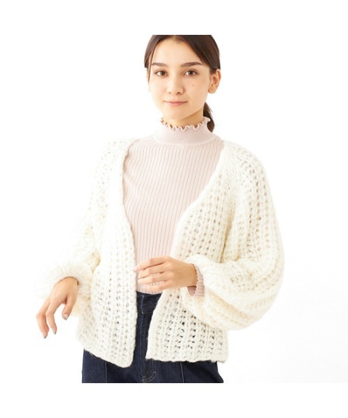 flower（フラワー）の「ウォーミーカーディガン（カーディガン/ボレロ・レディース・ホワイト/グレー・FREE）」の21枚目の写真