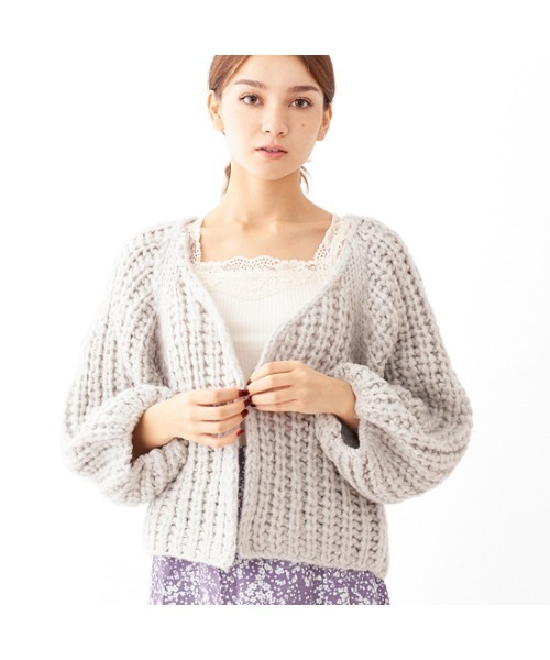 flower（フラワー）の「ウォーミーカーディガン（カーディガン/ボレロ・レディース・ホワイト/グレー・FREE）」の20枚目の写真
