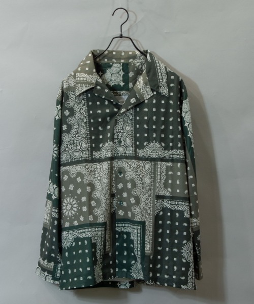 GALLIS ADDICTION(ガリスアディクション)の「GA BANDANA L/S SHIRT/バンダナ柄 長袖シャツ/開襟シャツ(シャツ/ブラウス・メンズ・ブラック/ネイビー/グリーン・FREE)」の3枚目の写真