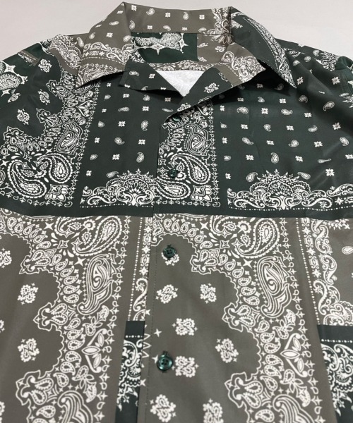 GALLIS ADDICTION(ガリスアディクション)の「GA BANDANA L/S SHIRT/バンダナ柄 長袖シャツ/開襟シャツ(シャツ/ブラウス・メンズ・ブラック/ネイビー/グリーン・FREE)」の4枚目の写真