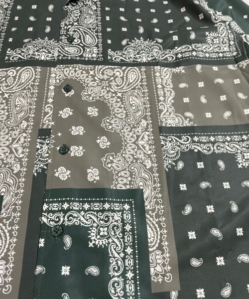 GALLIS ADDICTION(ガリスアディクション)の「GA BANDANA L/S SHIRT/バンダナ柄 長袖シャツ/開襟シャツ(シャツ/ブラウス・メンズ・ブラック/ネイビー/グリーン・FREE)」の9枚目の写真