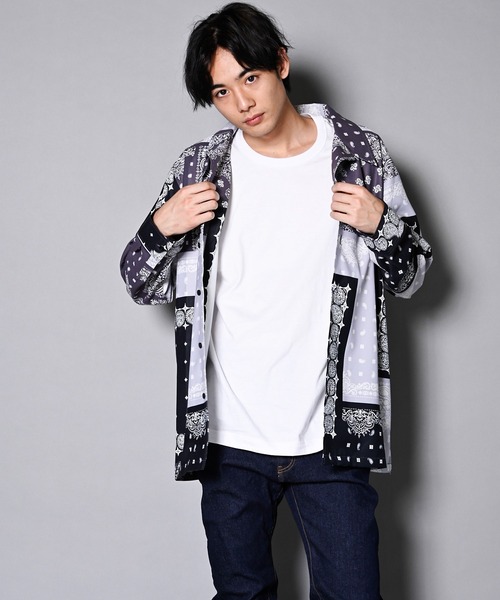 GALLIS ADDICTION(ガリスアディクション)の「GA BANDANA L/S SHIRT/バンダナ柄 長袖シャツ/開襟シャツ(シャツ/ブラウス・メンズ・ブラック/ネイビー/グリーン・FREE)」の11枚目の写真