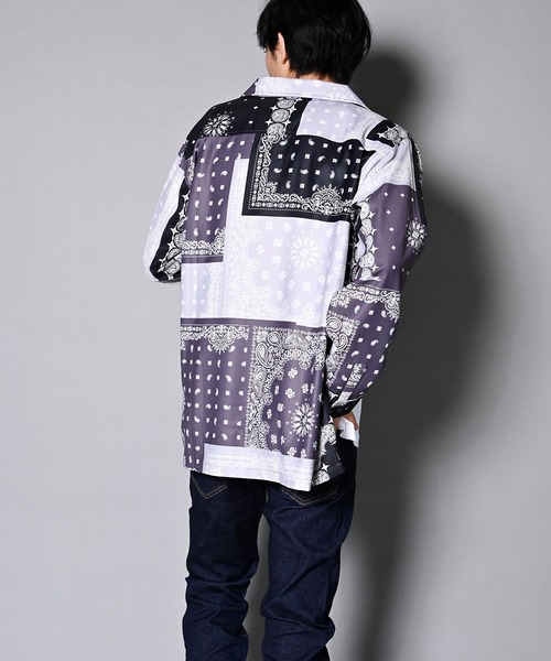 GALLIS ADDICTION(ガリスアディクション)の「GA BANDANA L/S SHIRT/バンダナ柄 長袖シャツ/開襟シャツ(シャツ/ブラウス・メンズ・ブラック/ネイビー/グリーン・FREE)」の15枚目の写真