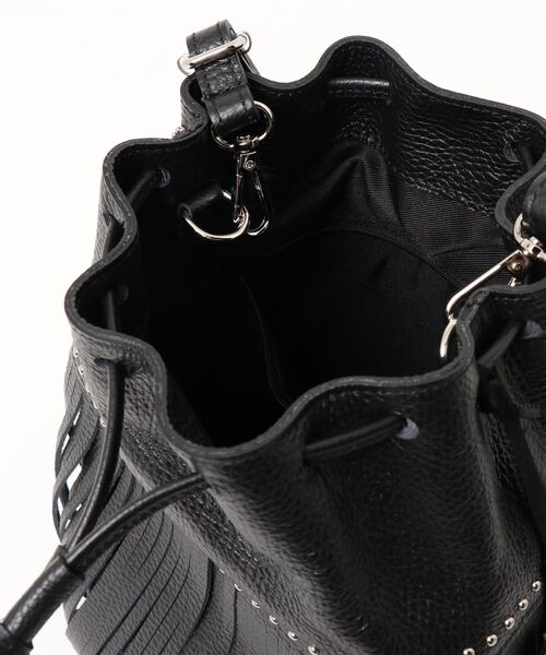 LAURA DI MAGGIO(ローラディマッジオ)の「【LAURA DI MAGGIO/ローラディマッジオ】レザー フリンジ 2WAY 巾着バッグ バケツバッグ(ショルダーバッグ・レディース・ホワイト/ブラック/シルバー・FREE)」の14枚目の写真