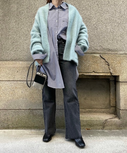 DouDou（ドゥドゥ）の「ミンク加工ラクーンカーディガン（カーディガン