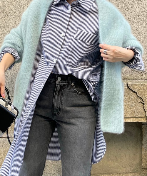 DouDou（ドゥドゥ）の「ミンク加工ラクーンカーディガン（カーディガン/ボレロ・レディース・ブラウン/スカイブルー・FREE）」の3枚目の写真