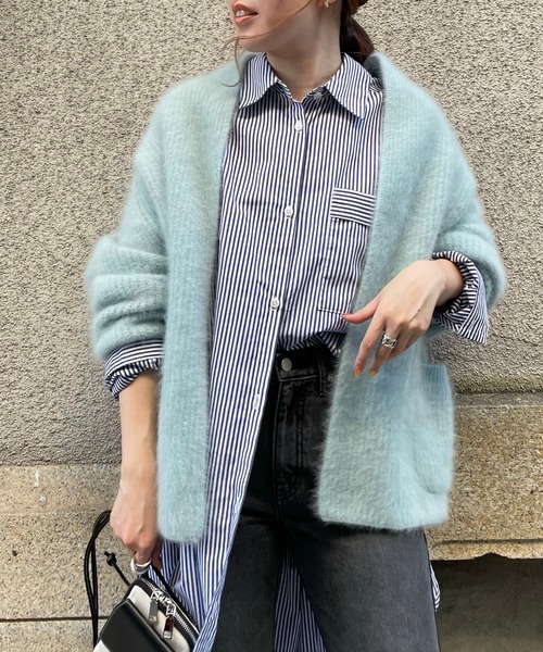 DouDou（ドゥドゥ）の「ミンク加工ラクーンカーディガン（カーディガン