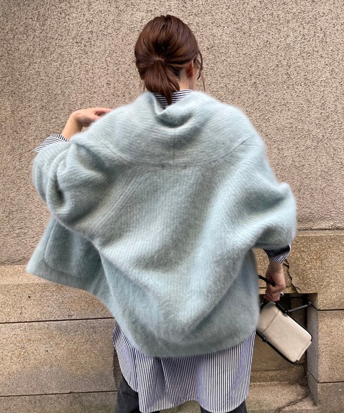 DouDou（ドゥドゥ）の「ミンク加工ラクーンカーディガン（カーディガン/ボレロ・レディース・ブラウン/スカイブルー・FREE）」の11枚目の写真