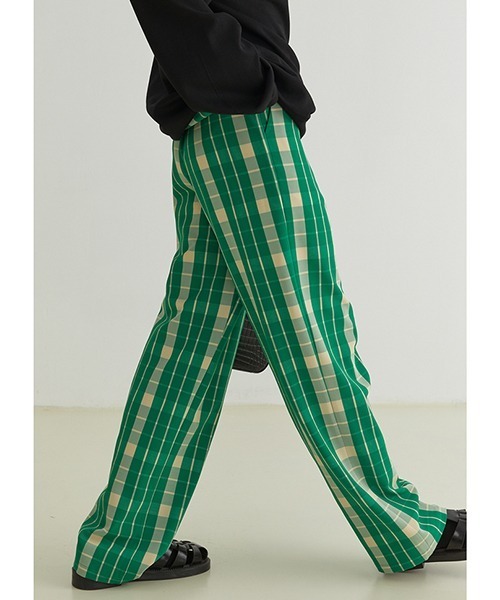 Fano Studios(ファノ ストゥディオズ)の「【Fano Studios】Tartan plaid color pants FQ21K031(スラックス・レディース・グリーン・L/S/M)」の5枚目の写真
