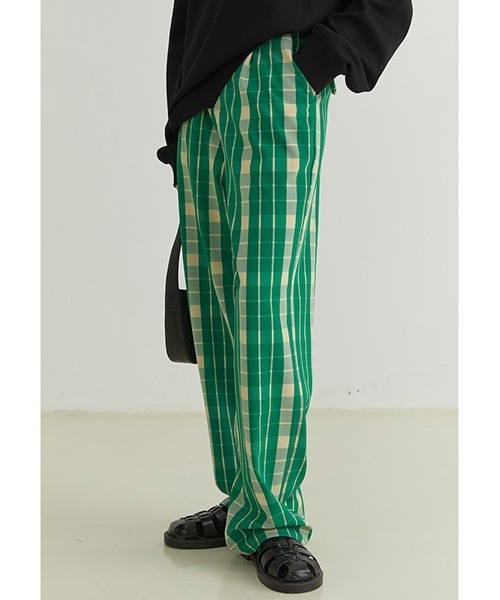 Fano Studios(ファノ ストゥディオズ)の「【Fano Studios】Tartan plaid color pants FQ21K031(スラックス・レディース・グリーン・L/S/M)」の6枚目の写真