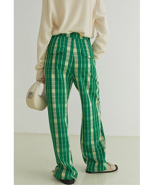 Fano Studios(ファノ ストゥディオズ)の「【Fano Studios】Tartan plaid color pants FQ21K031(スラックス・レディース・グリーン・L/S/M)」の7枚目の写真
