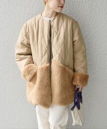 【SHIPS any別注】SUNNY SPORTS:〈ウォッシャブル〉ボア コンビ キルティング コート