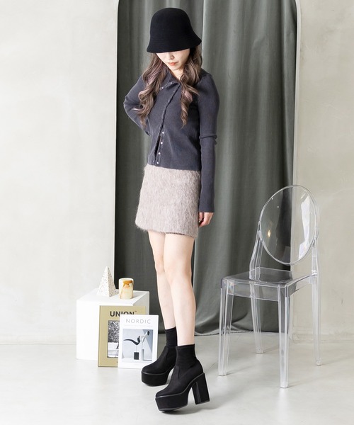 attagirl(アタガール)の「厚底プラットフォームストレッチショートブーツ(ブーツ・レディース・ダークブラウン/パイソン/ブラック/ベージュ/ホワイト/ブラック系その他・M/S/LL/L)」の21枚目の写真