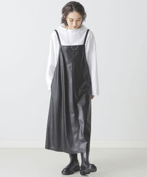BEAMS LIGHTS | BEAMS LIGHTS / フェイクレザー キャミソール ワンピース(ワンピース)