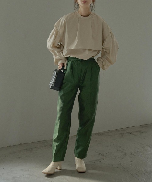 Fashion Letter（ファッションレター）の「サイドリボンケープカラーシャツ（シャツ/ブラウス・レディース・ブラック/オフホワイト/マスタード/モカ/ライトベージュ・M）」の5枚目の写真