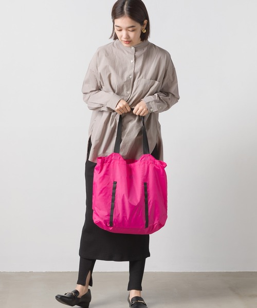 OMNES（オムネス）の「撥水加工22L　ポケッタブルエコバッグ（エコバッグ/サブバッグ・レディース・ブラック/ネイビー/ピンク・FREE）」の8枚目の写真