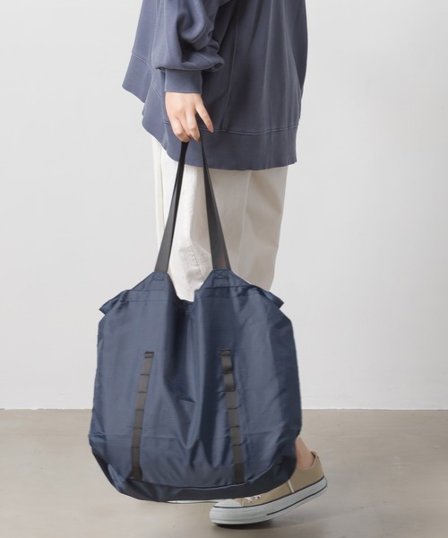 OMNES（オムネス）の「撥水加工22L　ポケッタブルエコバッグ（エコバッグ/サブバッグ・レディース・ブラック/ネイビー/ピンク・FREE）」の9枚目の写真