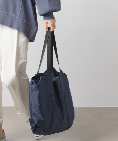 OMNES（オムネス）の「撥水加工22L　ポケッタブルエコバッグ（エコバッグ/サブバッグ・レディース・ブラック/ネイビー/ピンク・FREE）」の6枚目の写真