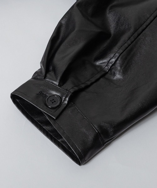 kutir（クティール）の「フェイクレザージャケット（ブルゾン・メンズ・ブラック・MEDIUM/LARGE）」の3枚目の写真