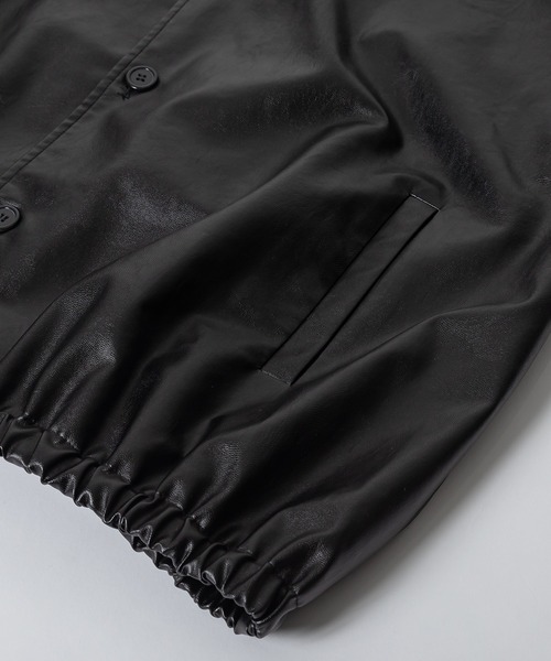 kutir（クティール）の「フェイクレザージャケット（ブルゾン・メンズ・ブラック・MEDIUM/LARGE）」の4枚目の写真