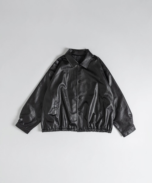 kutir（クティール）の「フェイクレザージャケット（ブルゾン・メンズ・ブラック・MEDIUM/LARGE）」の5枚目の写真