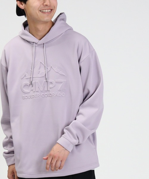 CAMP7（キャンプセブン）の「【CAMP7】エンボスロゴパーカー（パーカー・メンズ・ブラック/ベージュ/パープル/グレー/オフホワイト/ケリー・S/M/L/XL）」の6枚目の写真