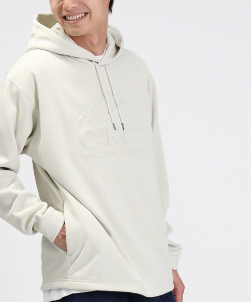 CAMP7（キャンプセブン）の「【CAMP7】エンボスロゴパーカー（パーカー・メンズ・ブラック/ベージュ/パープル/グレー/オフホワイト/ケリー・S/M/L/XL）」の2枚目の写真