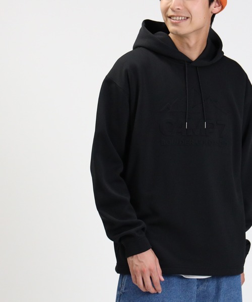 CAMP7（キャンプセブン）の「【CAMP7】エンボスロゴパーカー（パーカー・メンズ・ブラック/ベージュ/パープル/グレー/オフホワイト/ケリー・S/M/L/XL）」の3枚目の写真