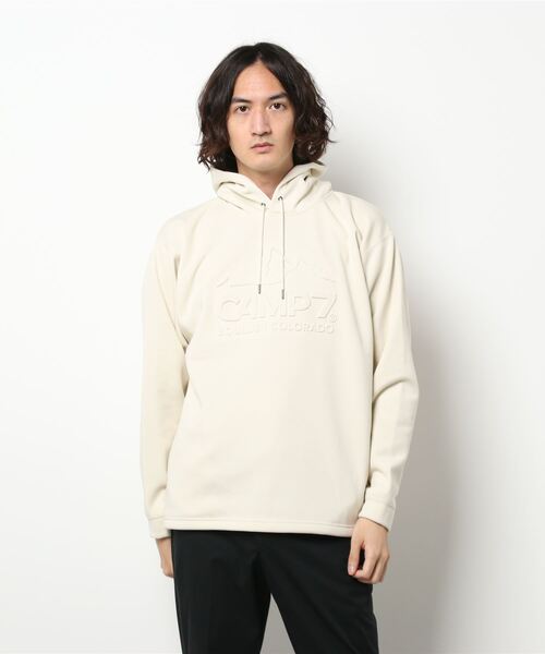 CAMP7（キャンプセブン）の「【CAMP7】エンボスロゴパーカー（パーカー・メンズ・ブラック/ベージュ/パープル/グレー/オフホワイト/ケリー・S/M/L/XL）」の21枚目の写真