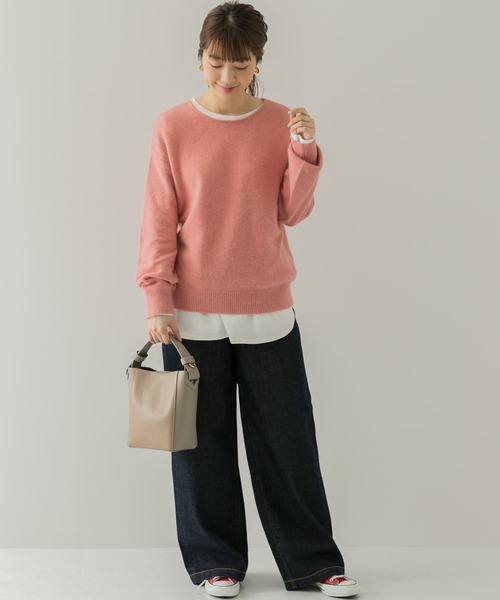 URBAN RESEARCH Sonny Label（アーバンリサーチサニーレーベル）の「2WAYラクーンニットプルオーバー（ニット/セーター・レディース・ピンク/チャコールグレー/オフホワイト・FREE）」の6枚目の写真