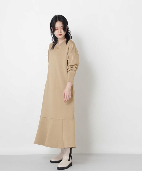 NATURAL BEAUTY BASIC（ナチュラルビューティーベーシック）の「ダンボールワンピース（ワンピース・レディース・ベージュ/ネイビー・MEDIUM）」の16枚目の写真