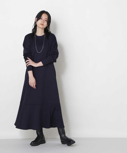 NATURAL BEAUTY BASIC（ナチュラルビューティーベーシック）の「ダンボールワンピース（ワンピース・レディース・ベージュ/ネイビー・MEDIUM）」の7枚目の写真