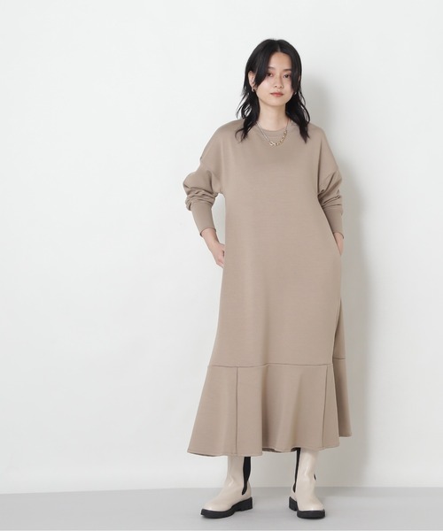 NATURAL BEAUTY BASIC（ナチュラルビューティーベーシック）の「ダンボールワンピース（ワンピース・レディース・ベージュ/ネイビー・MEDIUM）」の19枚目の写真