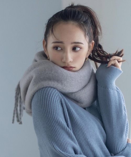 ROYAL PARTY（ロイヤルパーティー）の「ブークレマフラー（マフラー・レディース・パープル/グレー/オフホワイト・FREE）」の6枚目の写真