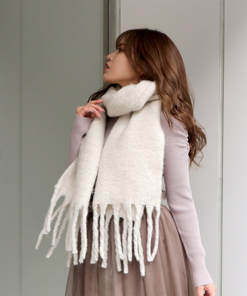 ROYAL PARTY（ロイヤルパーティー）の「ブークレマフラー（マフラー・レディース・パープル/グレー/オフホワイト・FREE）」の7枚目の写真