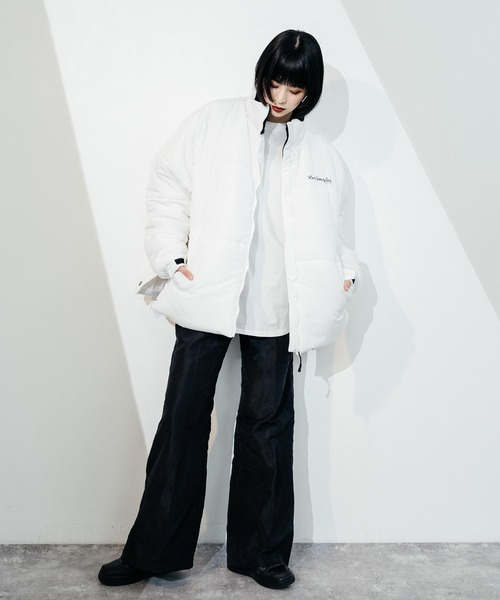 Mark Gonzales（マーク・ゴンザレス）の「Mark Gonzales マークゴンザレス 別注 オーバーサイズ 防風中綿ハイネック ボリュームスリーブエコダウンジャケット（ダウンジャケット/コート・メンズ・ホワイト/ブラック/カーキ/グレイッシュベージュ・M/L）」の22枚目の写真