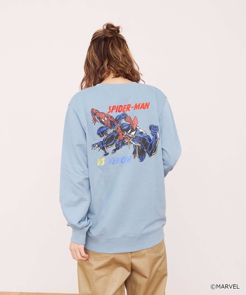 MARVEL(マーベル)の「【OUTDOOR PRODUCTS】【MARVEL/マーベル】 スパイダーマン ヴェノム 裏毛スウェット トレーナー(スウェット・メンズ・スミクロ/ブルー/オフホワイト/ブラック・X-LARGE/LARGE/MEDIUM)」の4枚目の写真