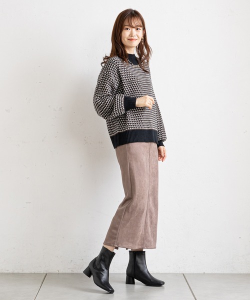 prose verse（プロズヴェール）の「ウッドヒールスクエアトゥショートブーツ（ブーツ・レディース・グレイッシュベージュ/アイボリー/ブラック・MEDIUM/LL/LARGE/SMALL）」の13枚目の写真