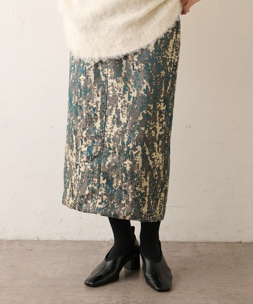 Omekashi（オメカシ）の「ジャガードイージースカート（スカート・レディース・グリーン/ネイビー・FREE）」の16枚目の写真