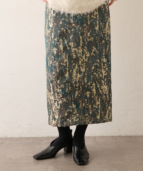 Omekashi（オメカシ）の「ジャガードイージースカート（スカート・レディース・グリーン/ネイビー・FREE）」の7枚目の写真